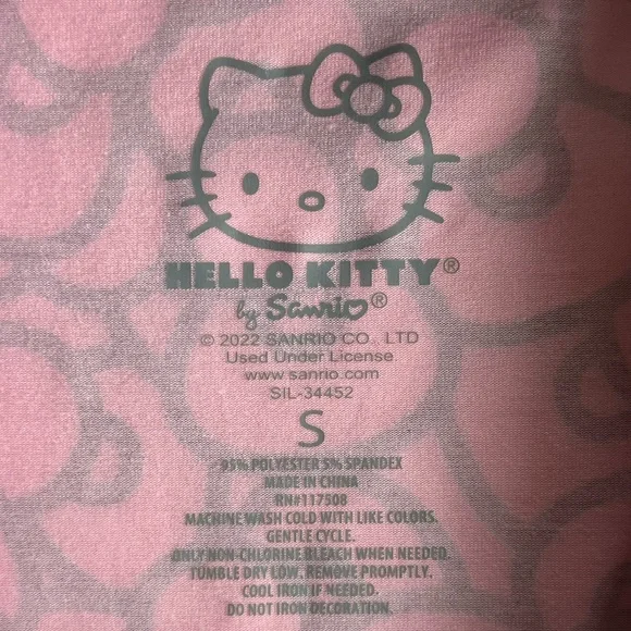 Hello Kitty Hair Bow print skirt short mini baby pink Sanrio elastic waist cat - Picture 7 of 8